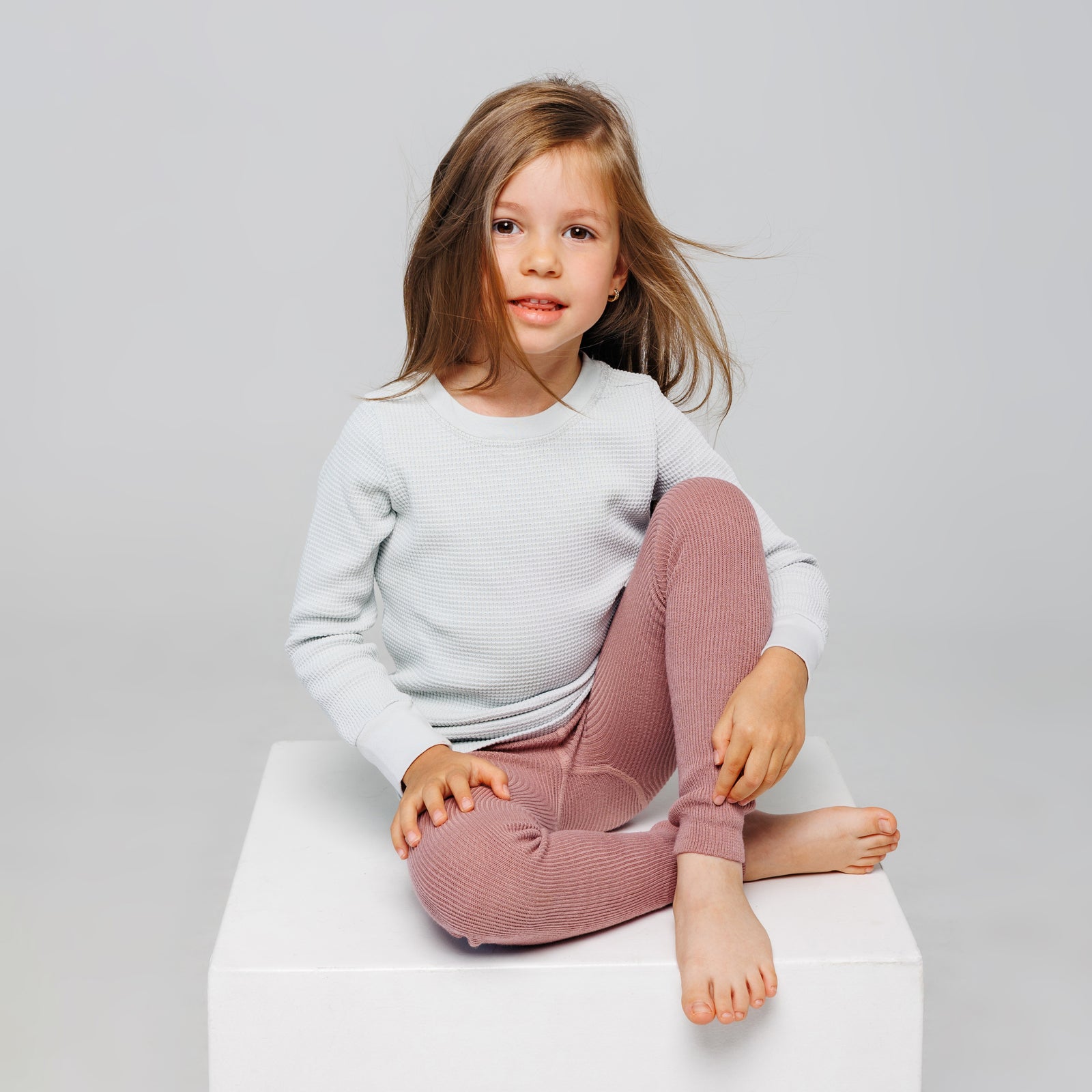 Leggings con bretelle - Rosa polverosa