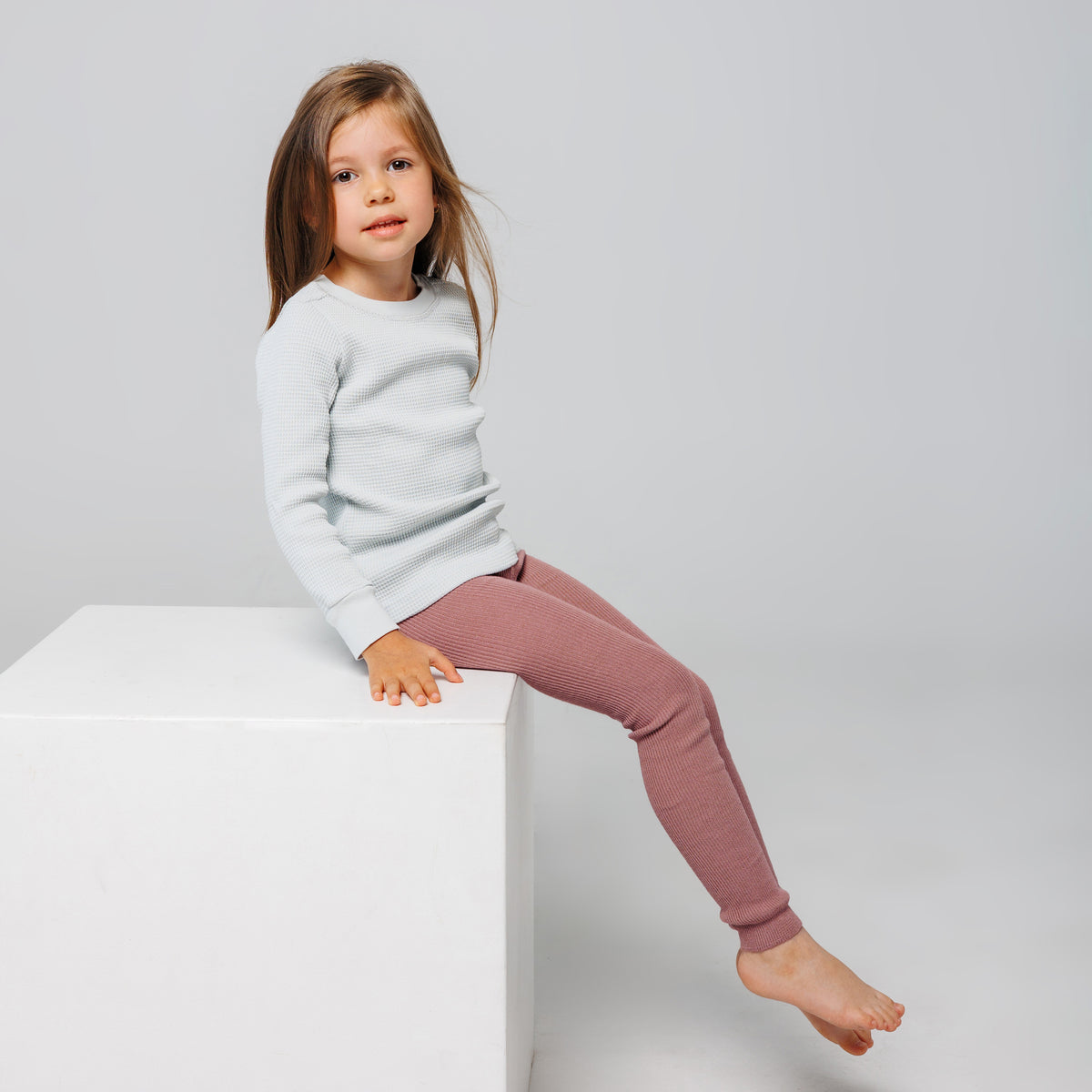 Leggings con bretelle - Rosa polverosa