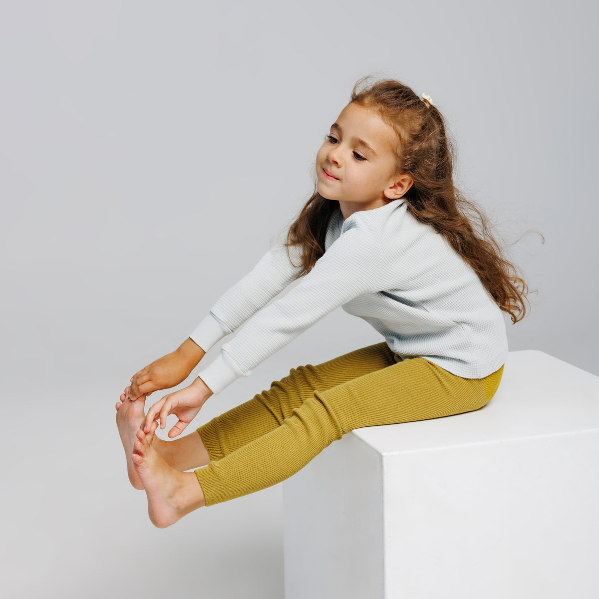 Leggings con bretelle - Giallo ocra