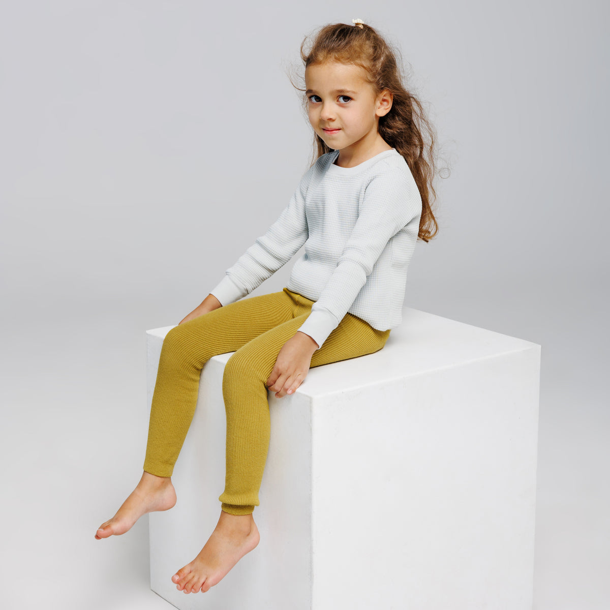 Leggings con bretelle - Giallo ocra
