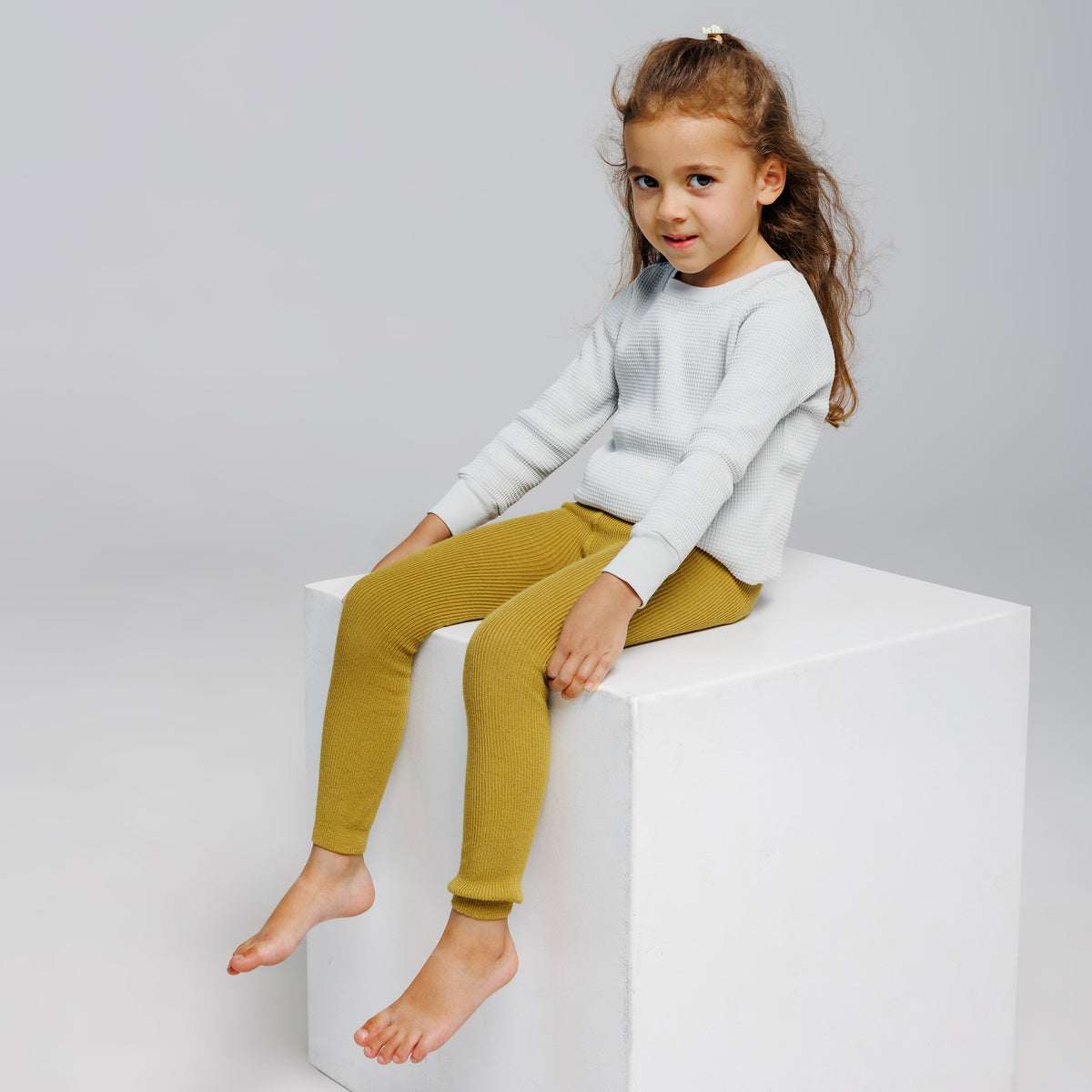 Leggings con bretelle - Giallo ocra