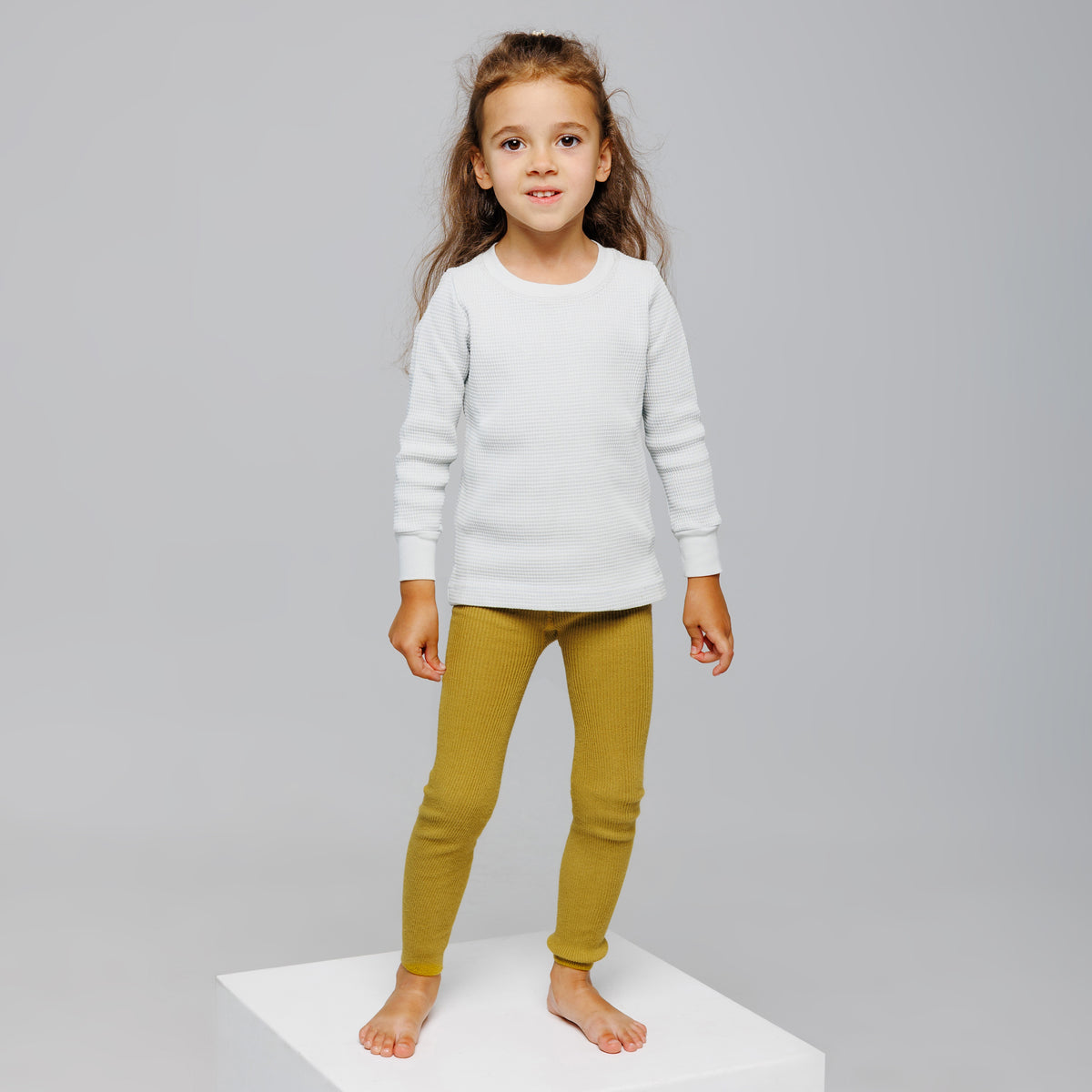 Leggings con bretelle - Giallo ocra
