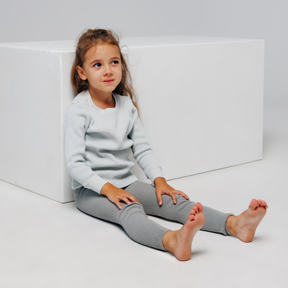 Leggings con bretelle - Grigio nordico