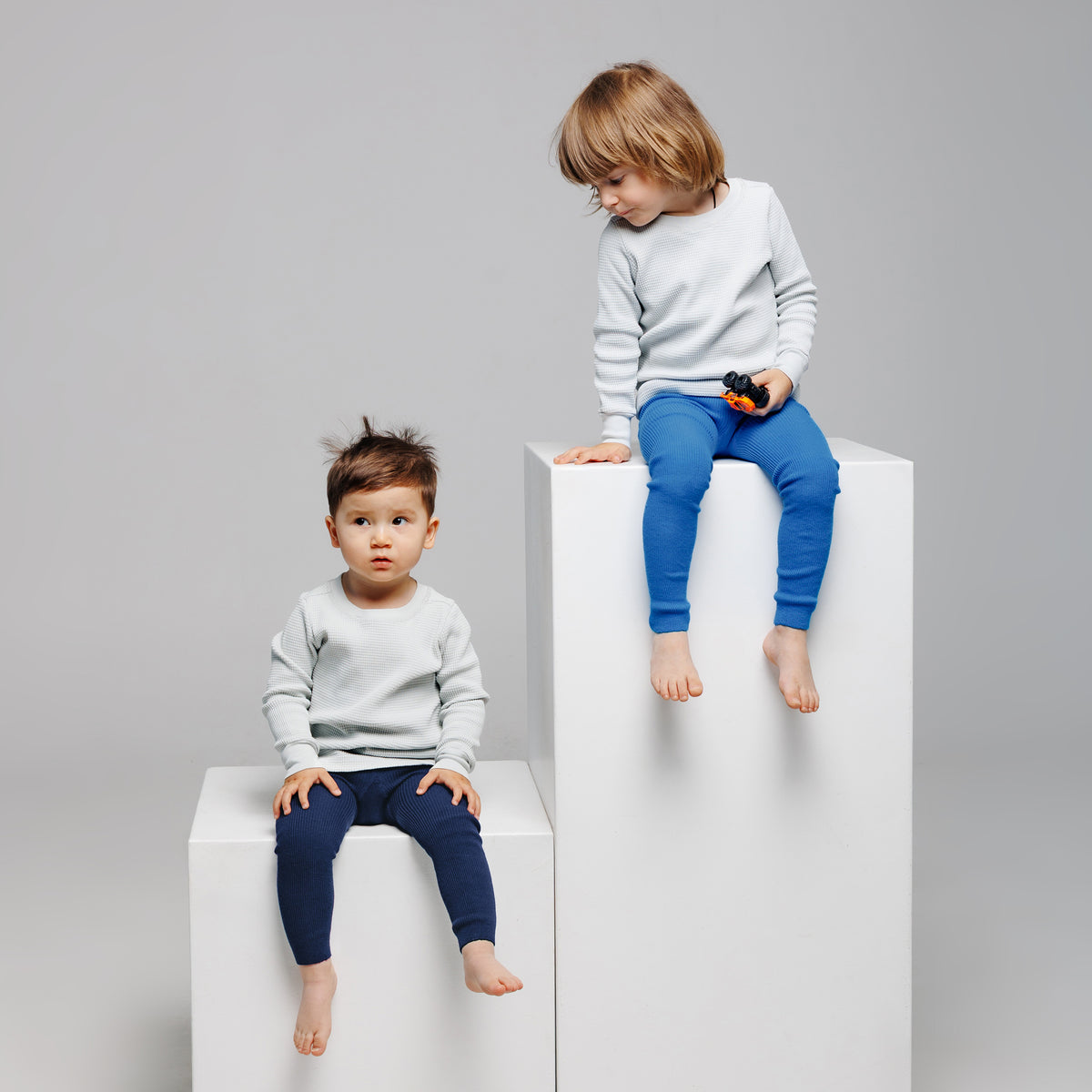 Leggings con bretelle - Blu di Francia