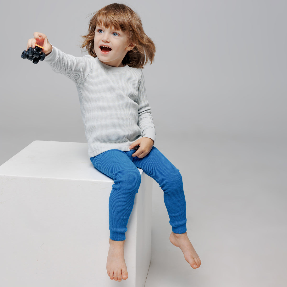 Leggings con bretelle - Blu di Francia