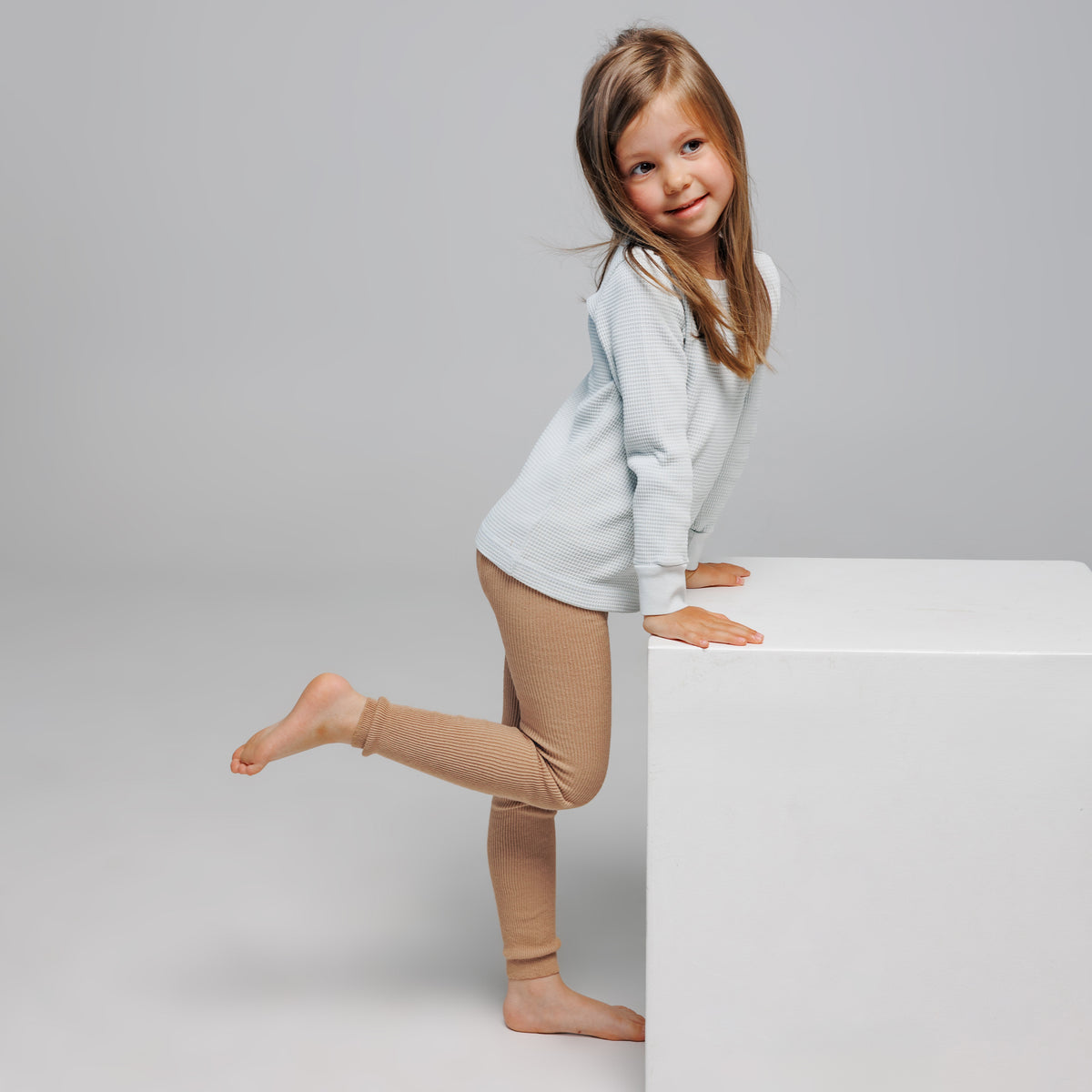 Leggings con bretelle - Marrone beige