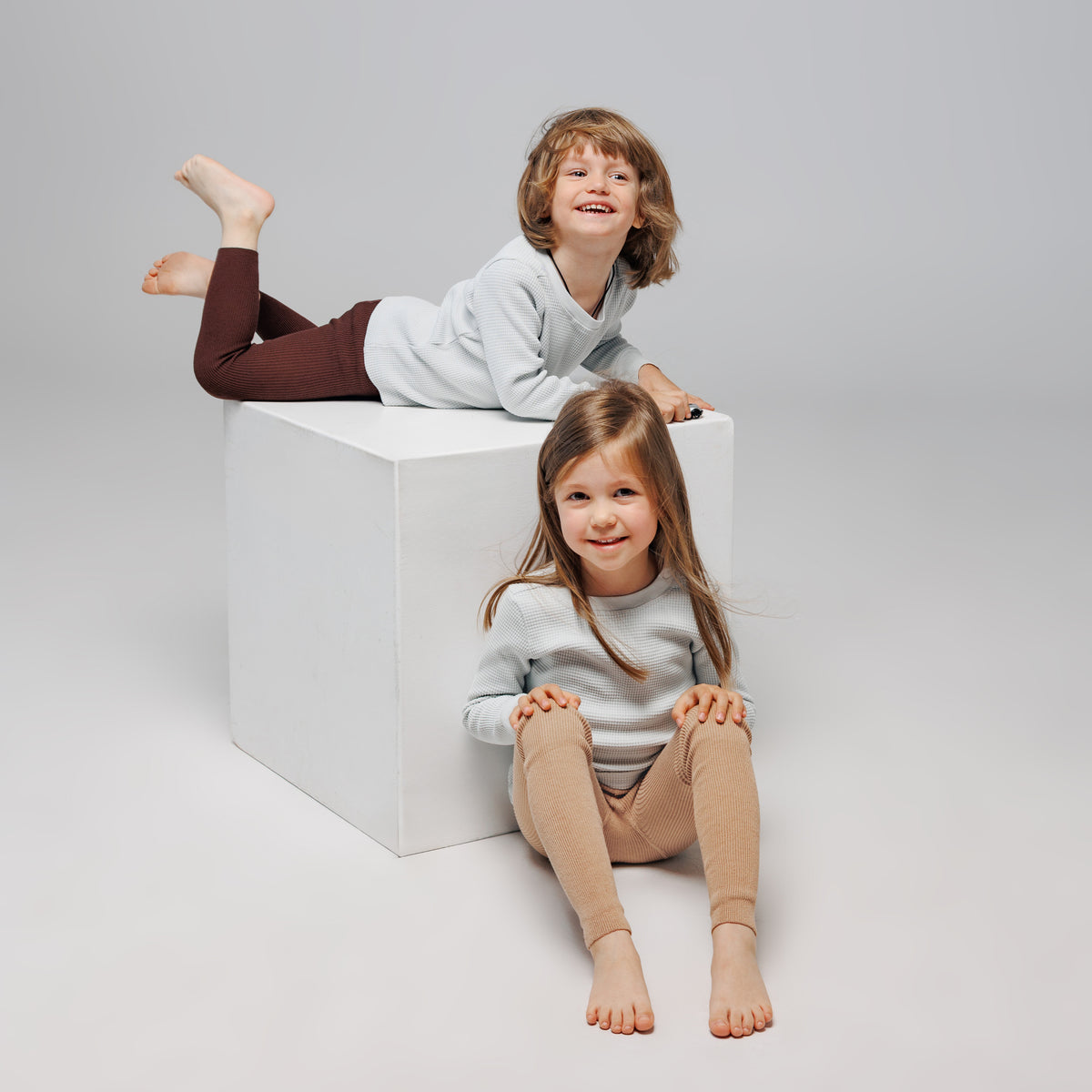 Leggings con bretelle - Marrone beige