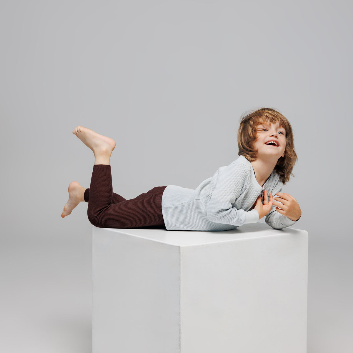 Leggings con bretelle - Marrone cioccolato