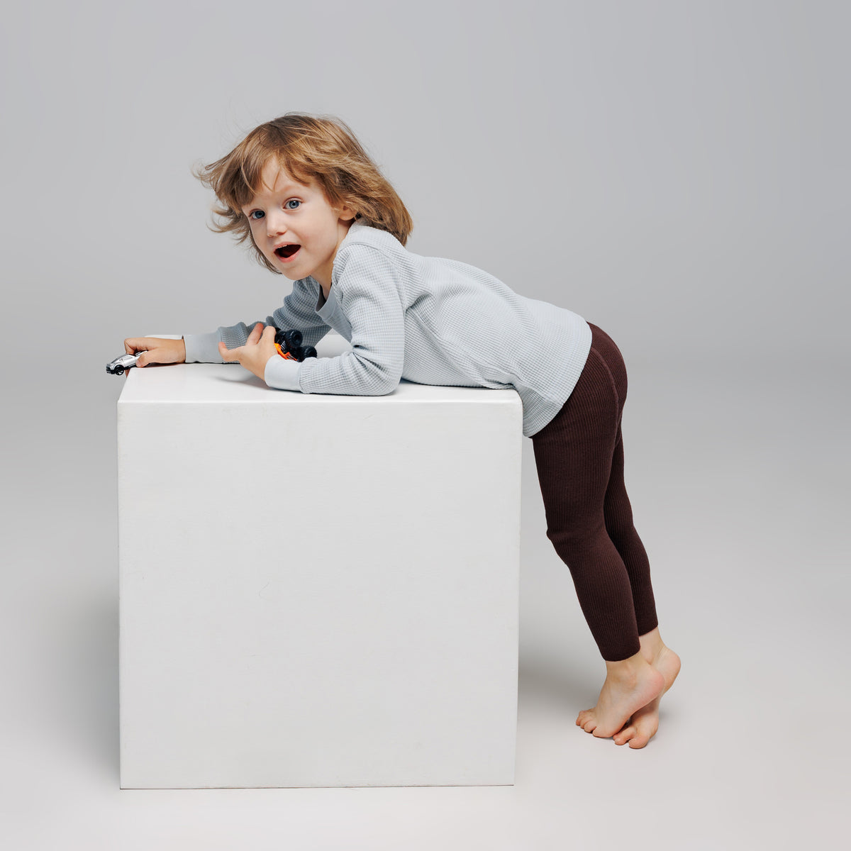 Leggings con bretelle - Marrone cioccolato