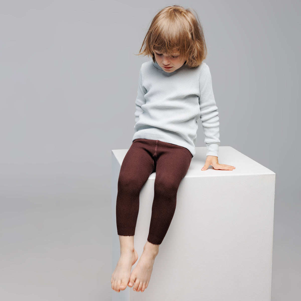 Leggings con bretelle - Marrone cioccolato