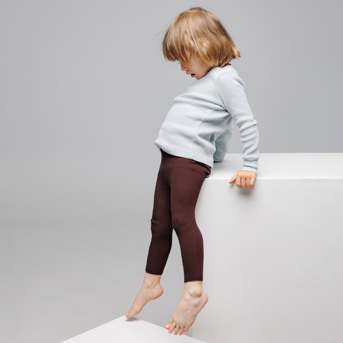 Leggings con bretelle - Marrone cioccolato
