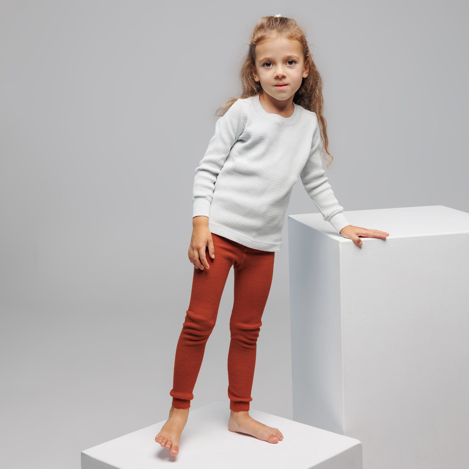 Leggings con bretelle - Rosso ruggine