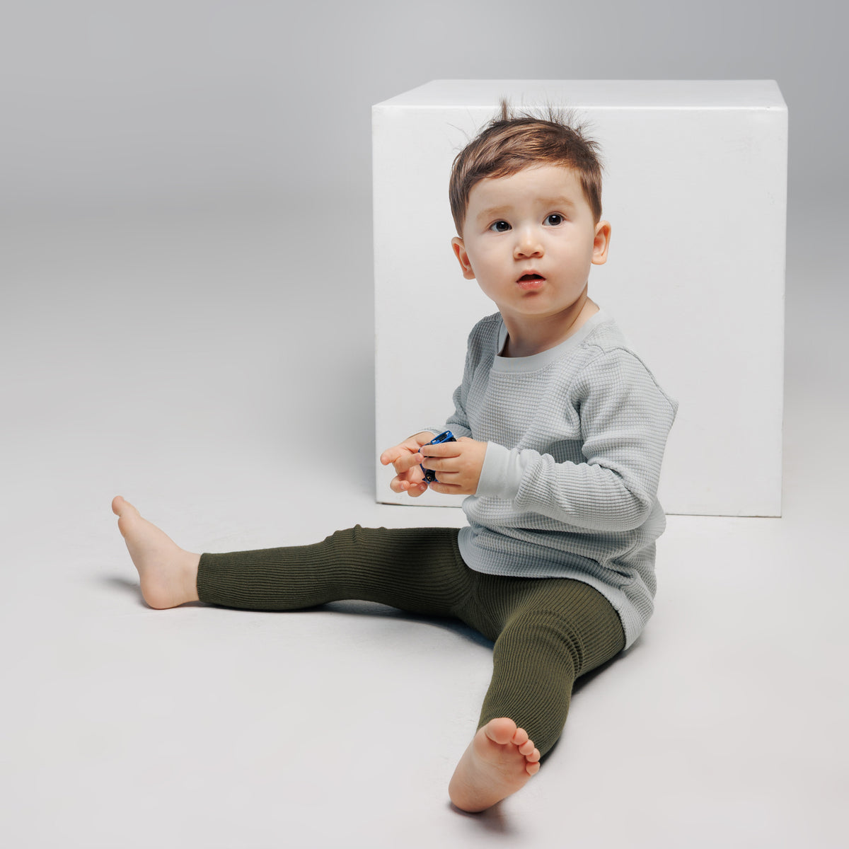 Leggings con bretelle - Verde foresta