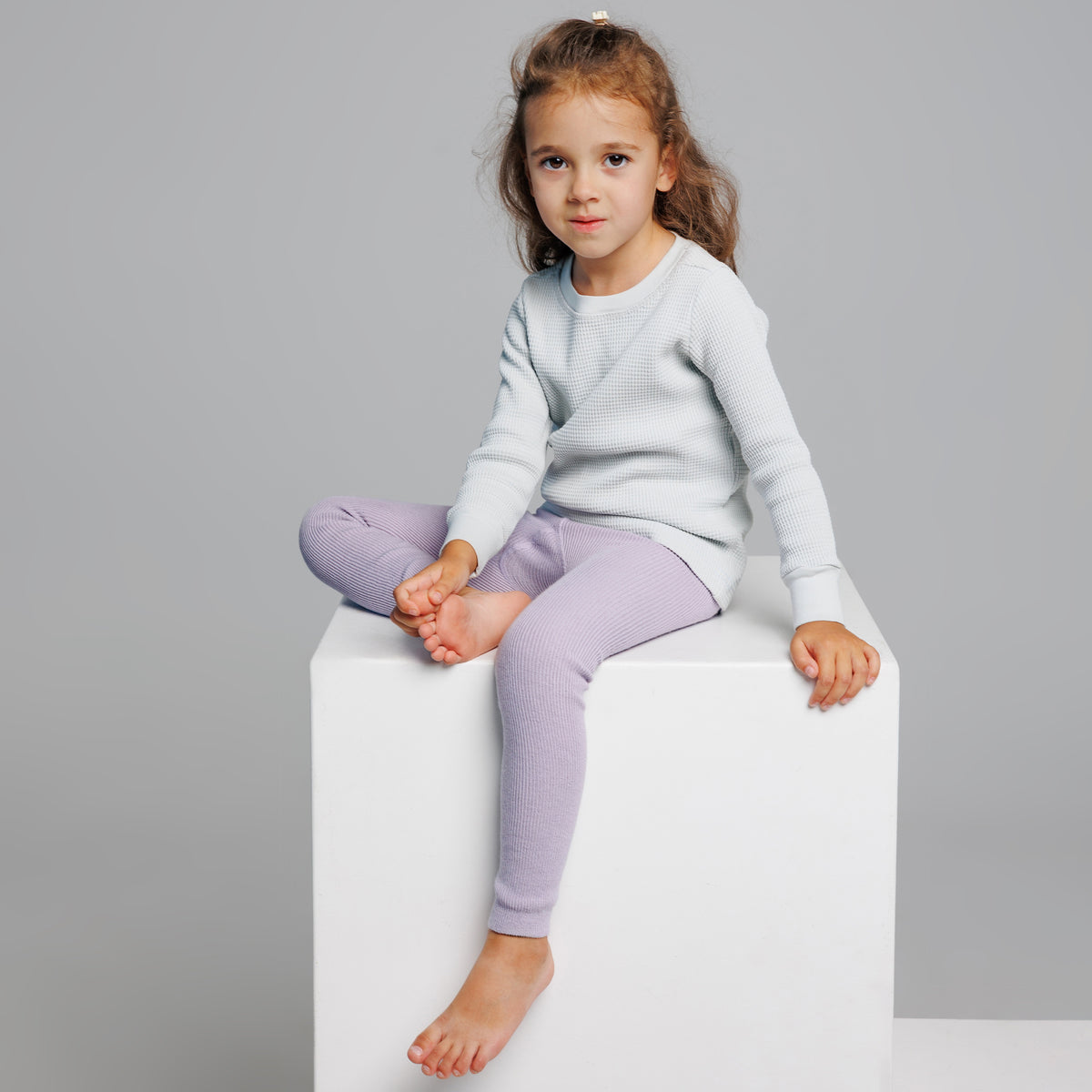 Leggings con bretelle - Viola pastello