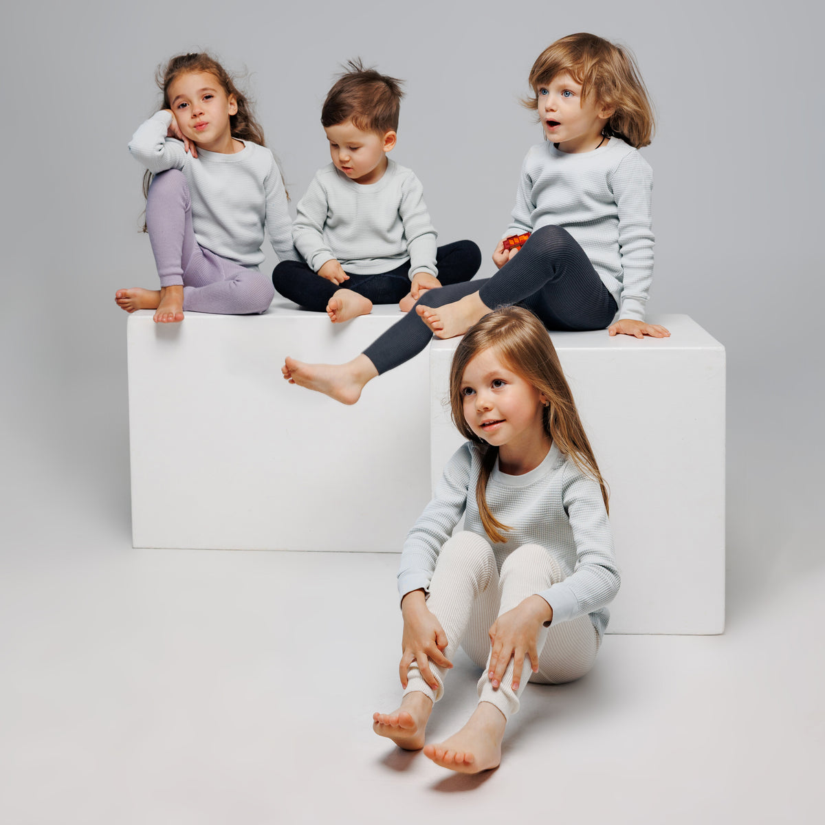 Leggings con bretelle - Grigio Perla