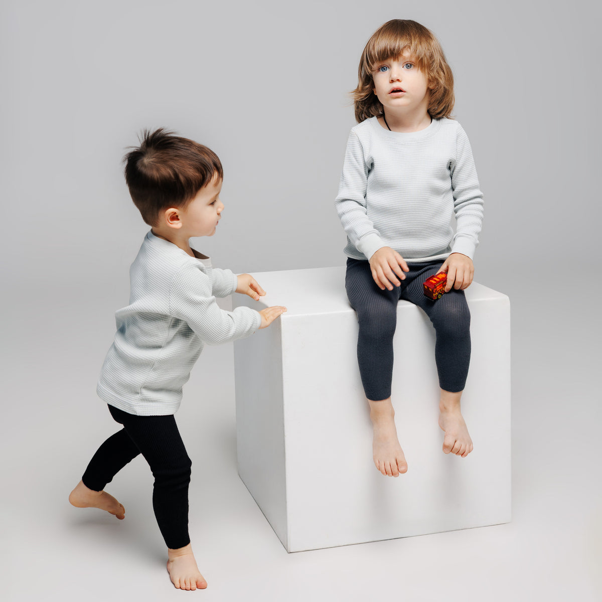Leggings con bretelle - Grigio Perla