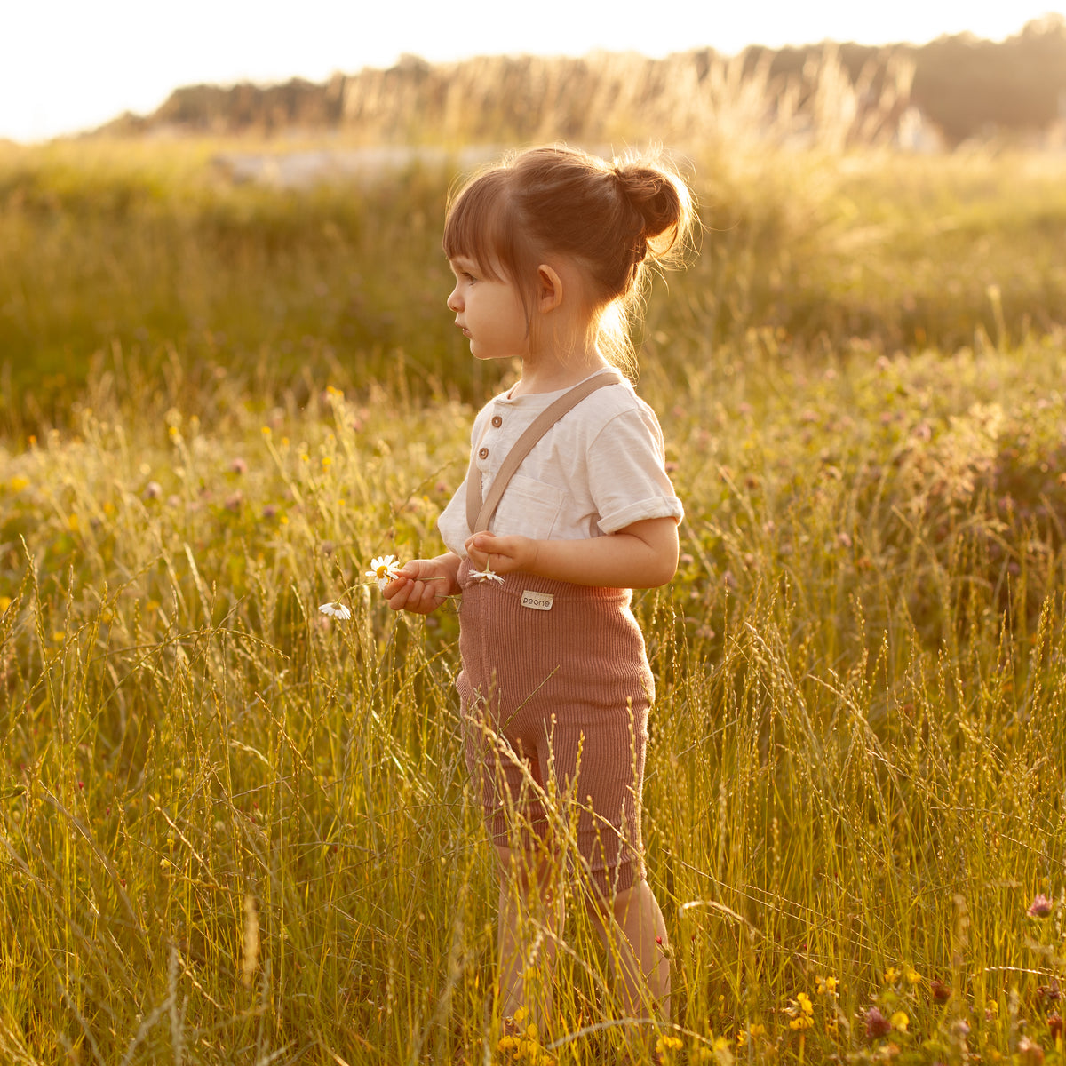 Pantaloncini con bretelle - Rosa polverosa