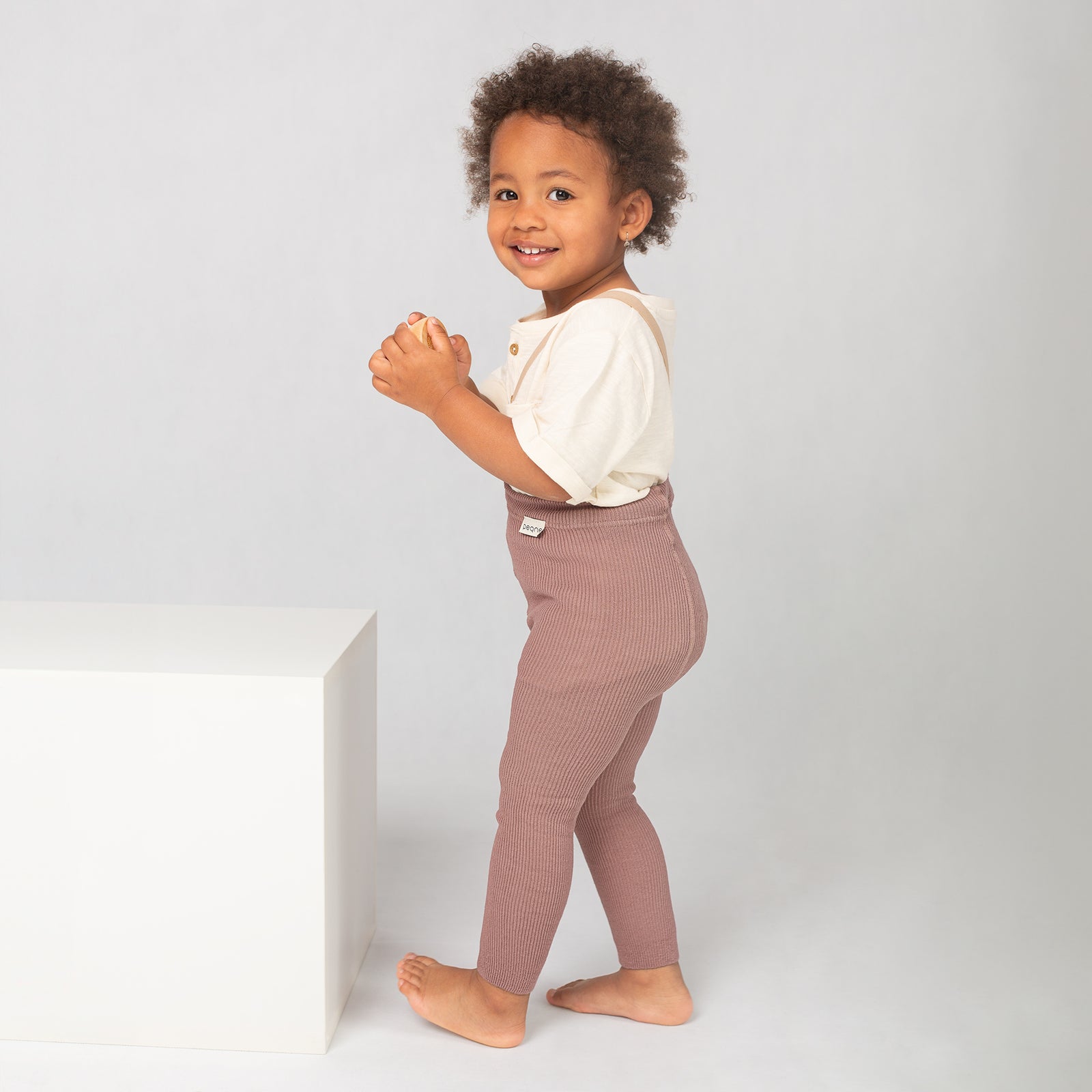 Leggings con bretelle - Rosa polverosa