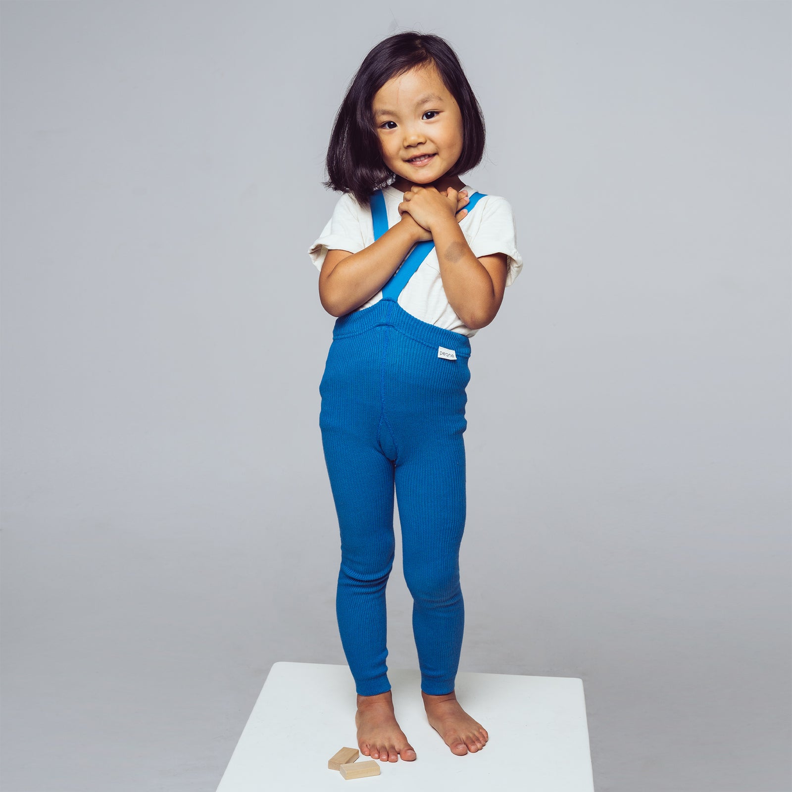 Leggings con bretelle - Blu di Francia