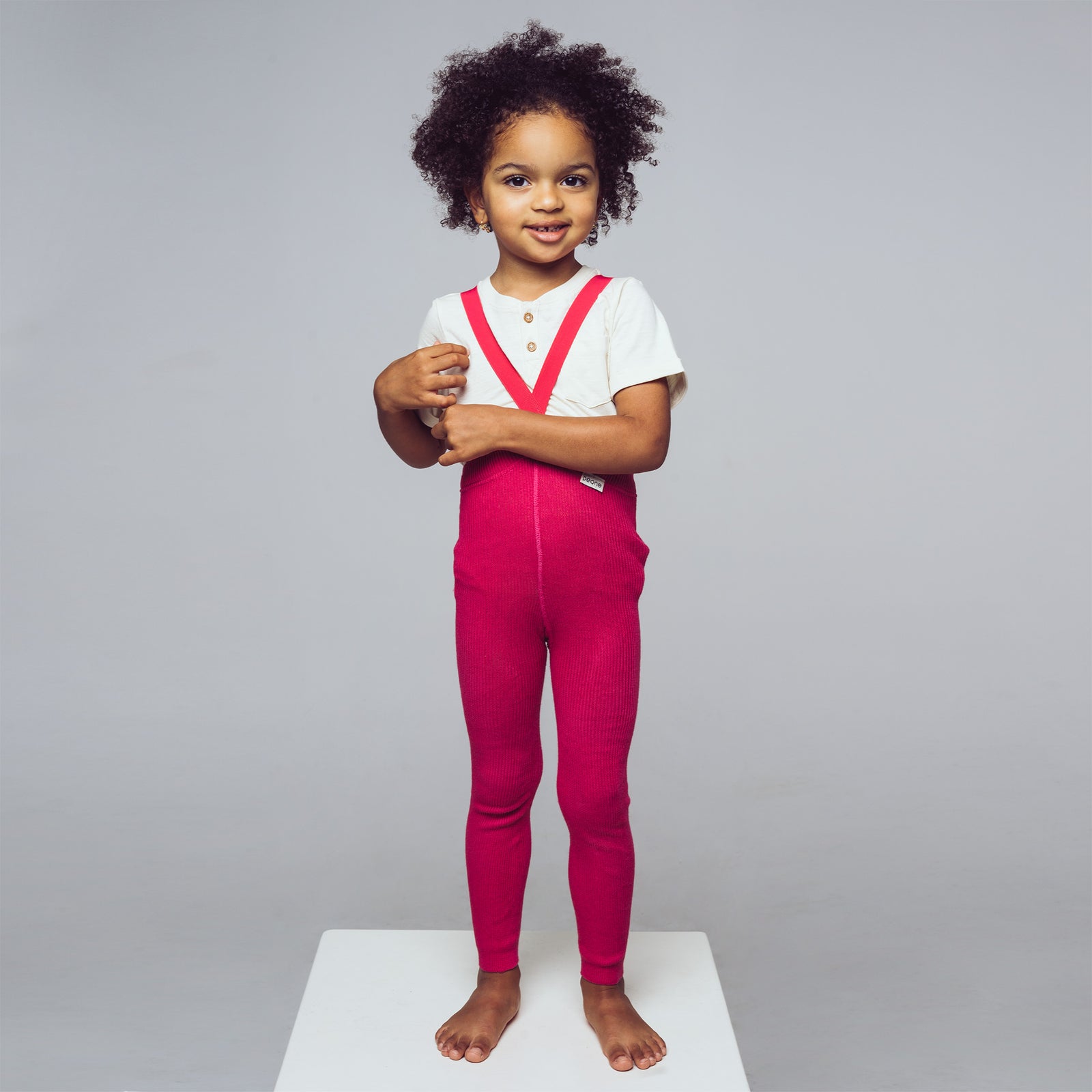 Leggings con bretelle - Magenta