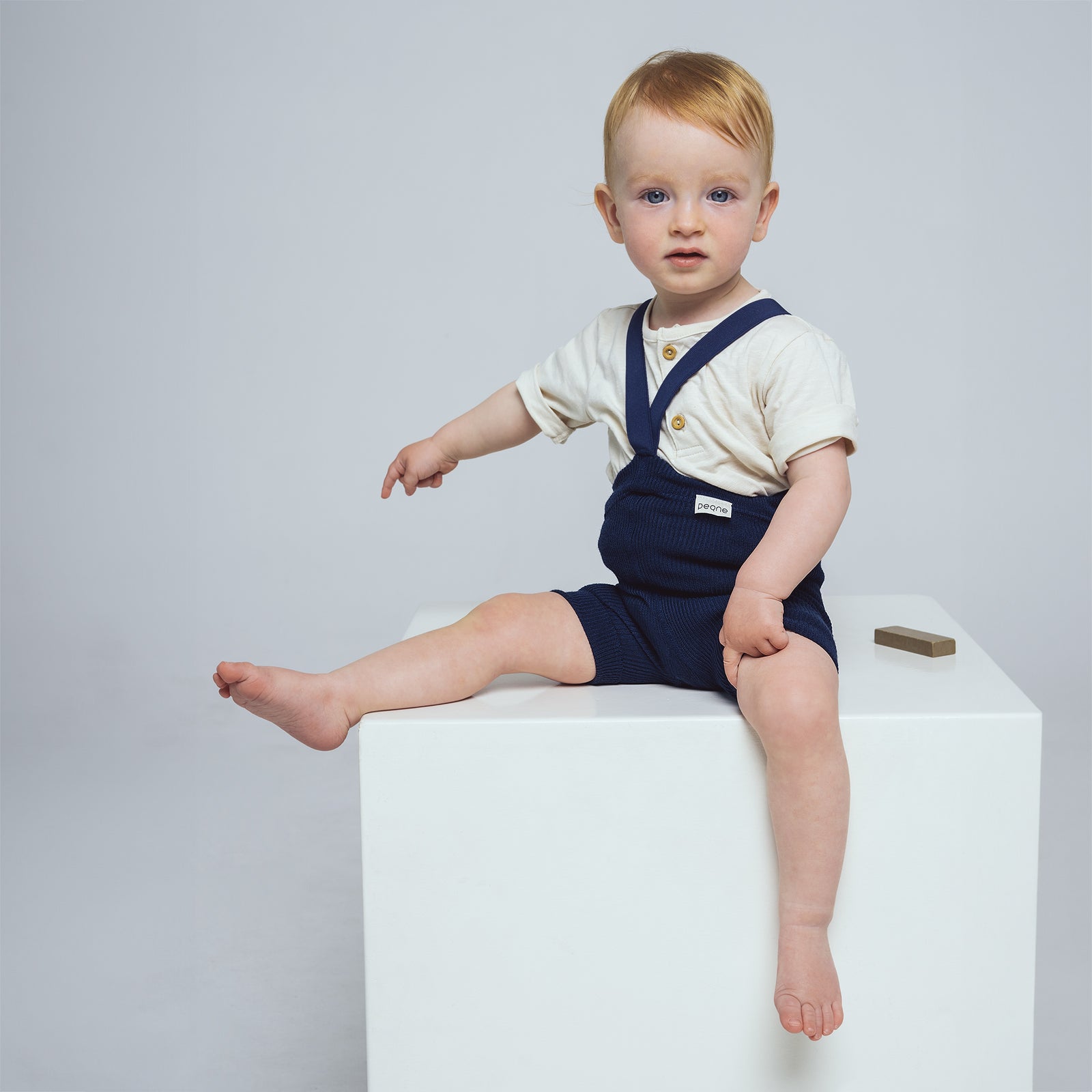 Pantaloncini con bretelle - Blu Navy