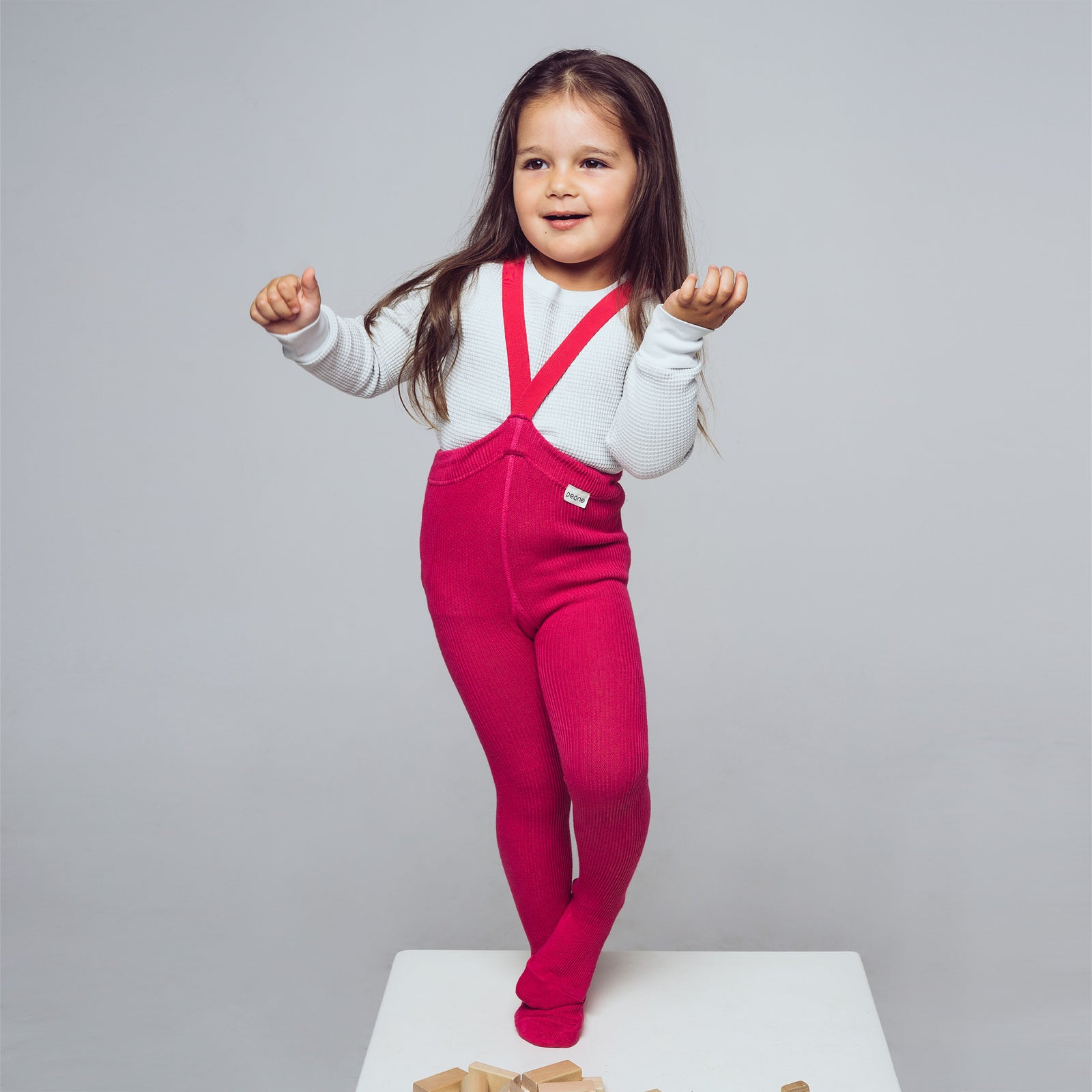 Collant con bretelle - Magenta