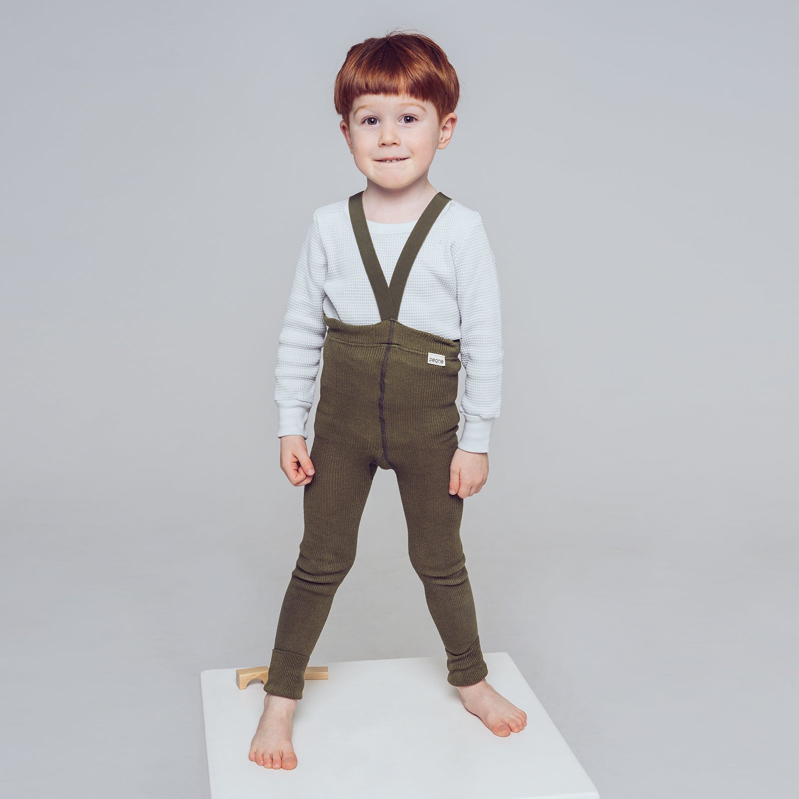 Leggings con bretelle - Verde foresta