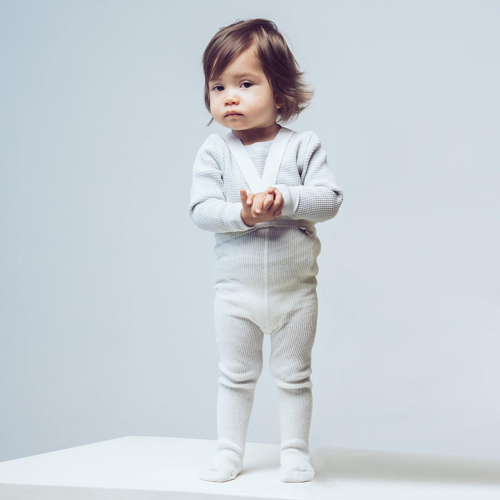 Collant con bretelle - Bianco crema