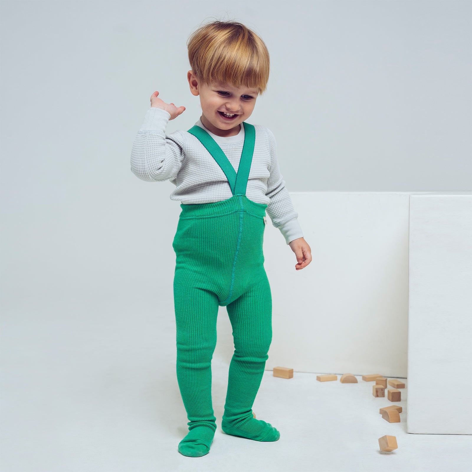 Collant con bretelle - Verde primavera